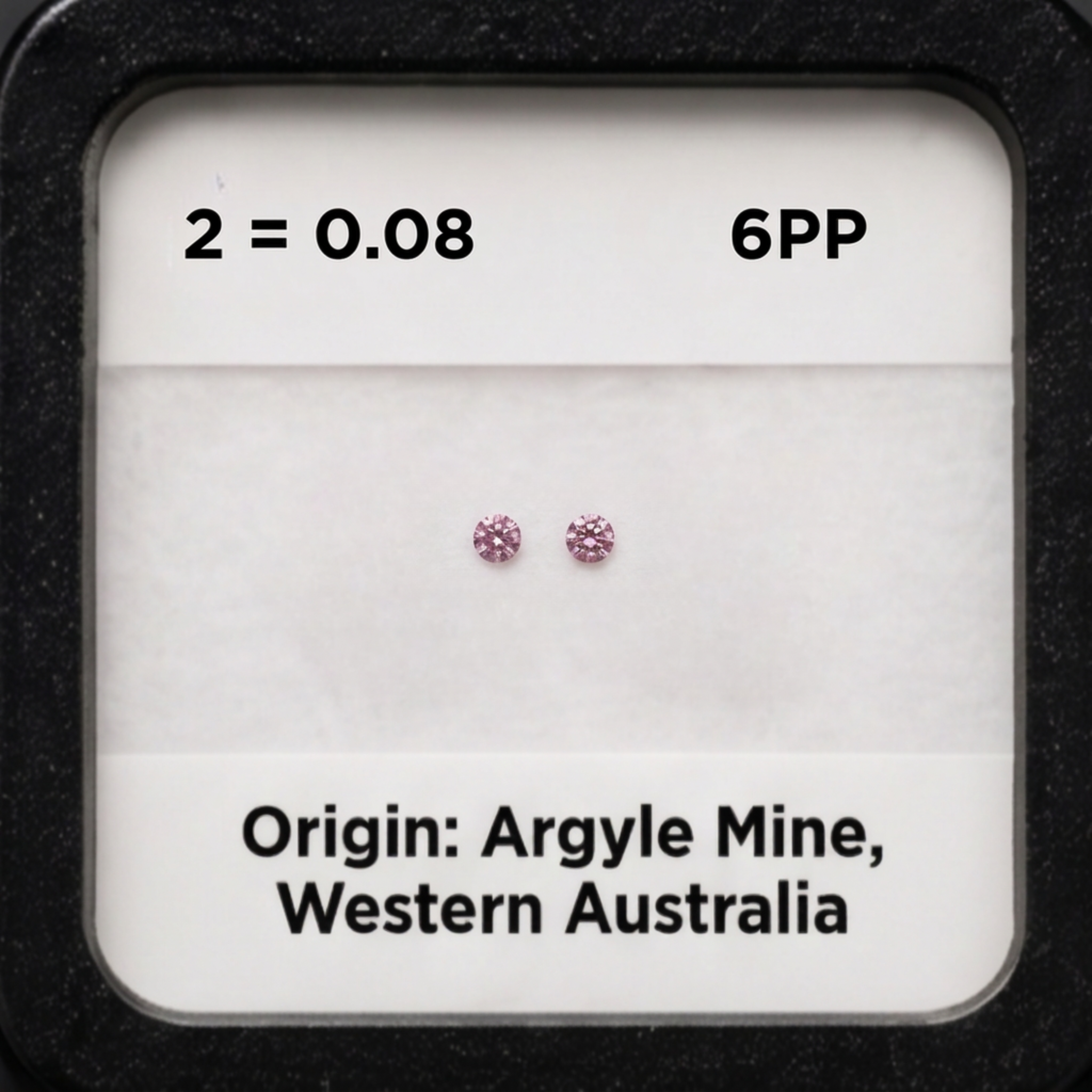 Round Argyle Pink Pair SI 6PP, 0.08ct Total