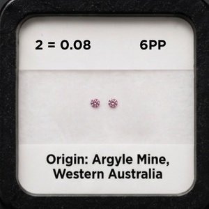 Round Argyle Pink Pair SI 6PP, 0.08ct Total