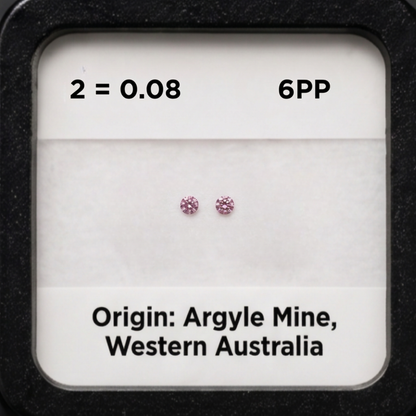 Round Argyle Pink Pair SI 6PP, 0.08ct Total