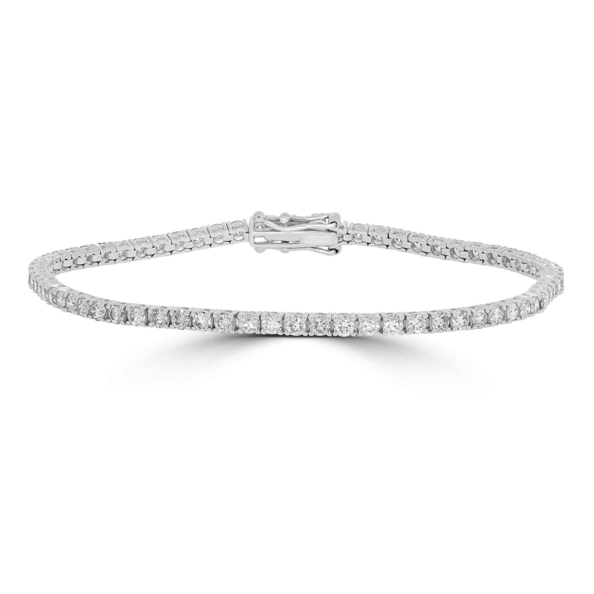 1ct Natural Diamond Tennis Bracelet | 9ct White Gold