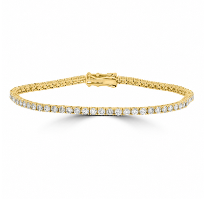 1ct Natural Diamond Tennis Bracelet | 9ct Yellow Gold
