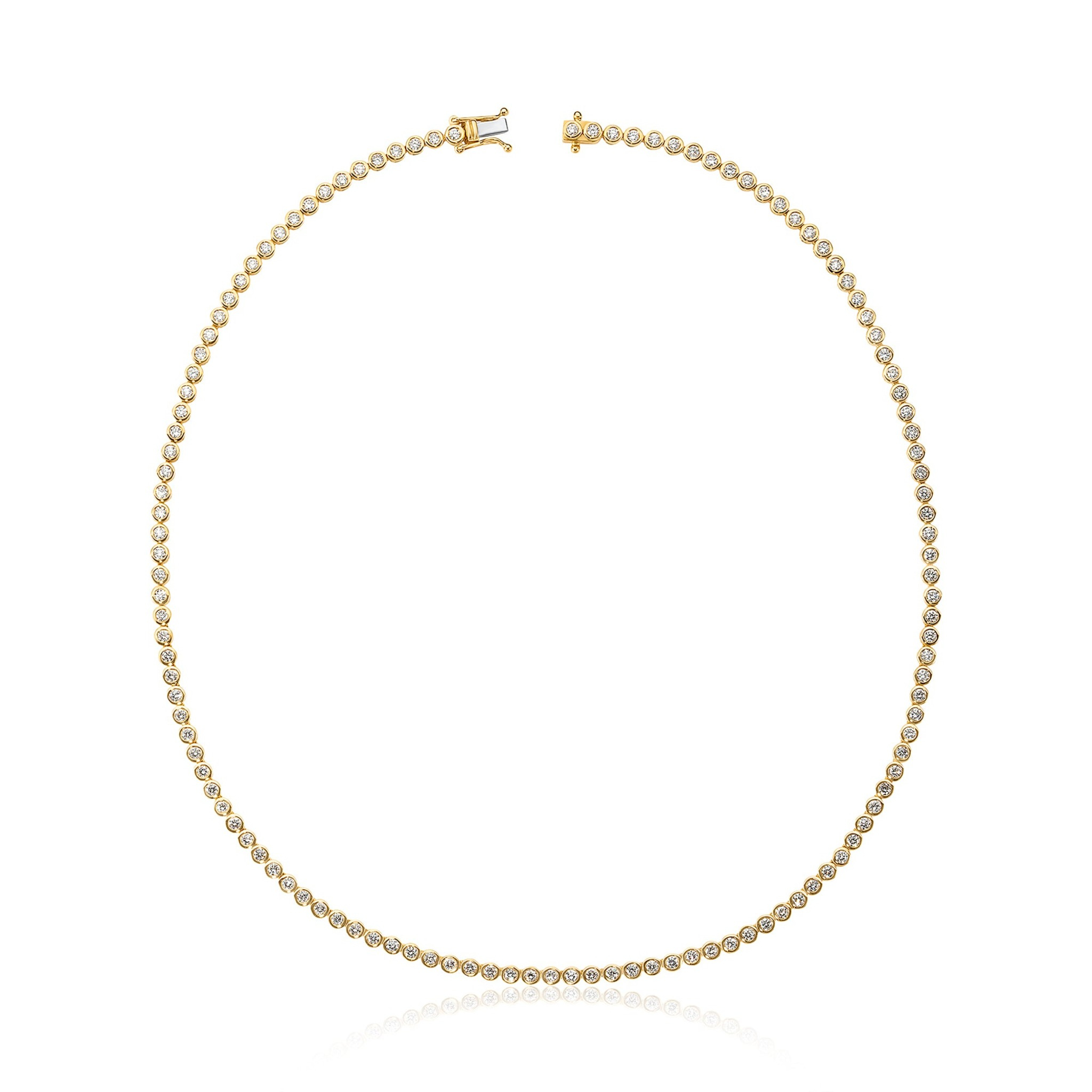 3.54ct Bezel Diamond Tennis Necklace