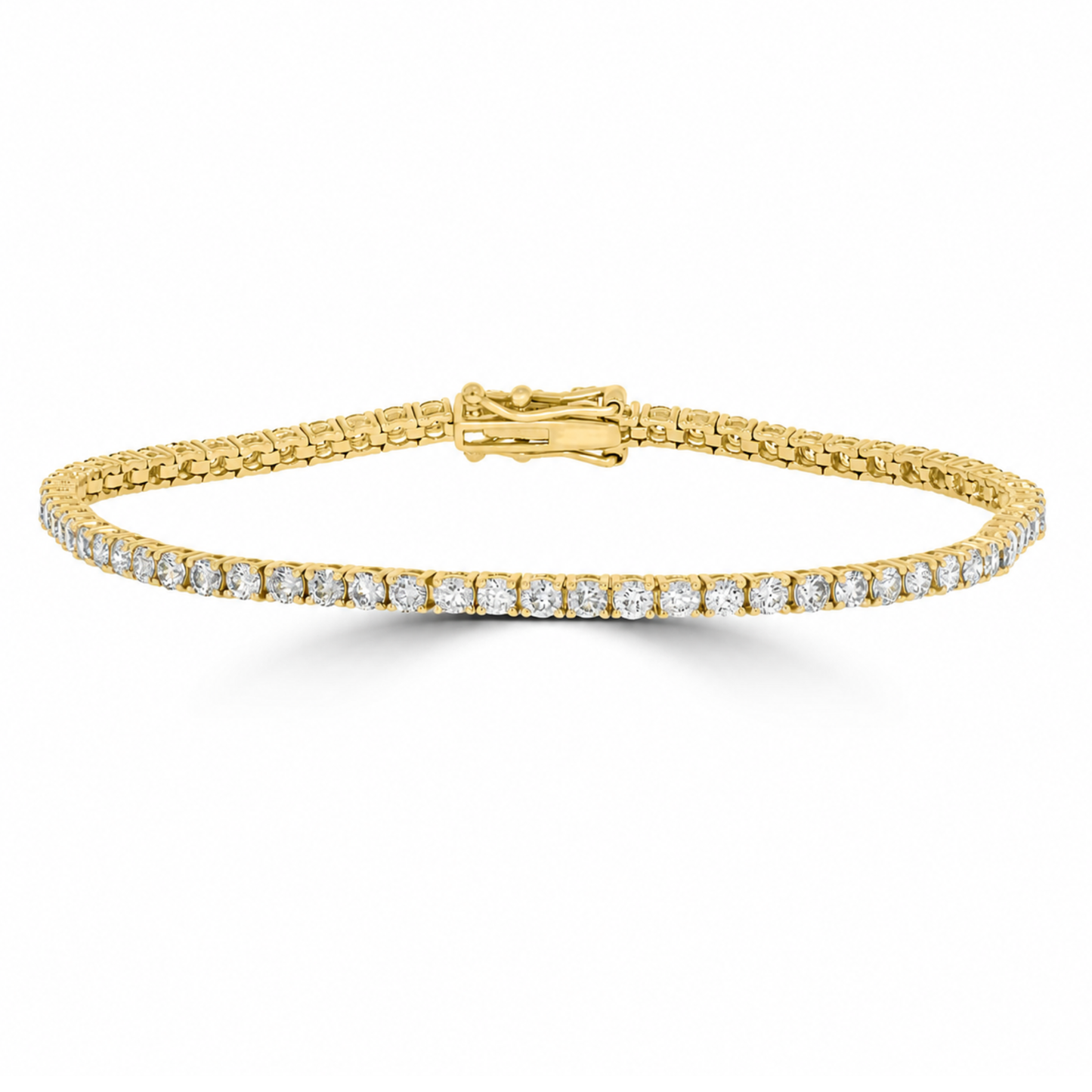 3ct Natural Diamond Tennis Bracelets, 18k Gold