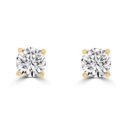 14ct Gold Solitaire Stud Earrings