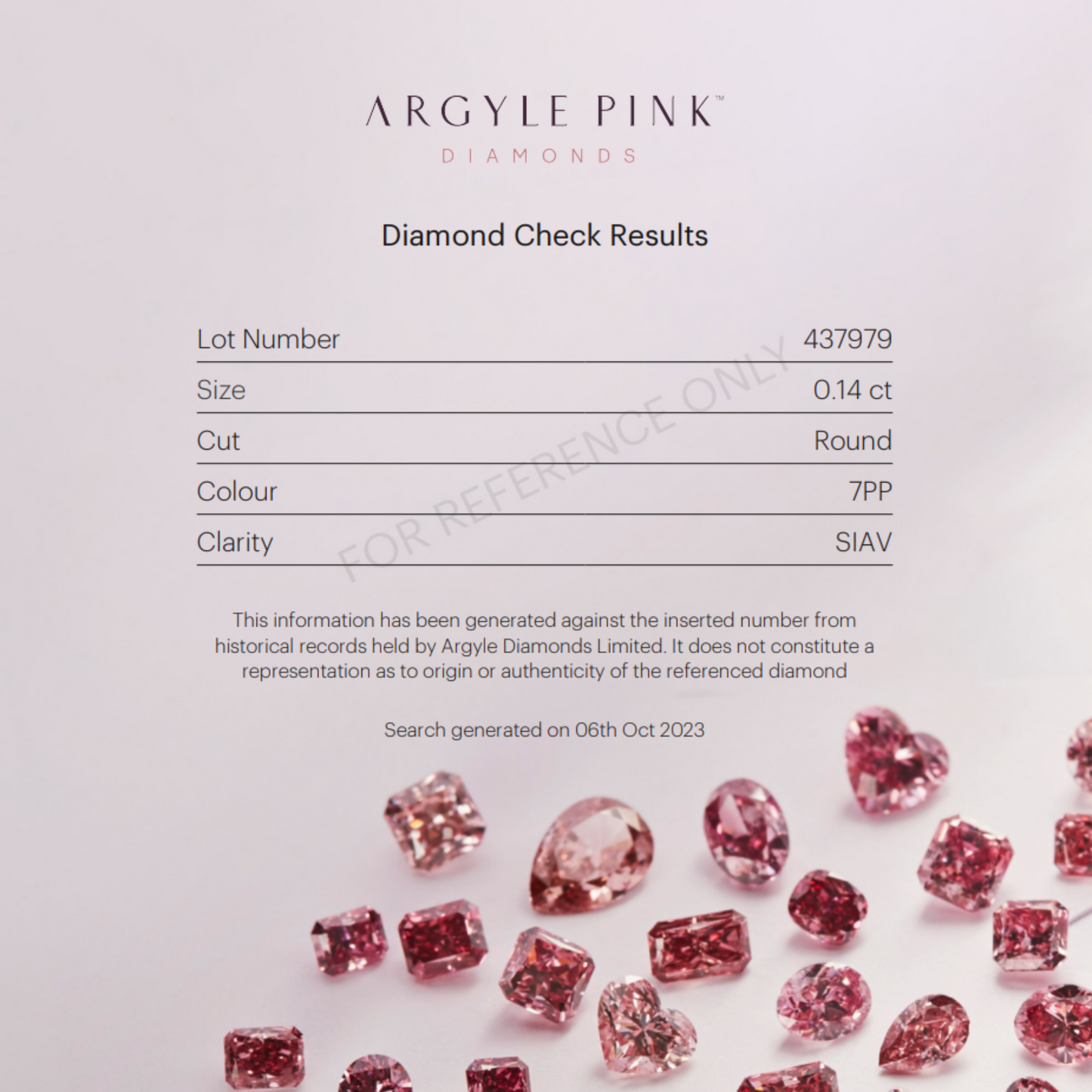 7PP 0.14ct Certified Loose Pink Diamond From WA
