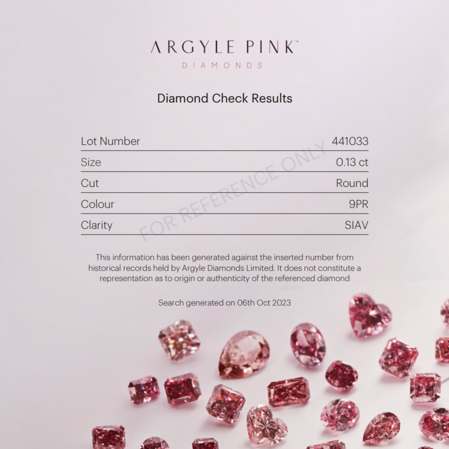 9PR 0.13ct Certified Loose Pink Diamond From WA