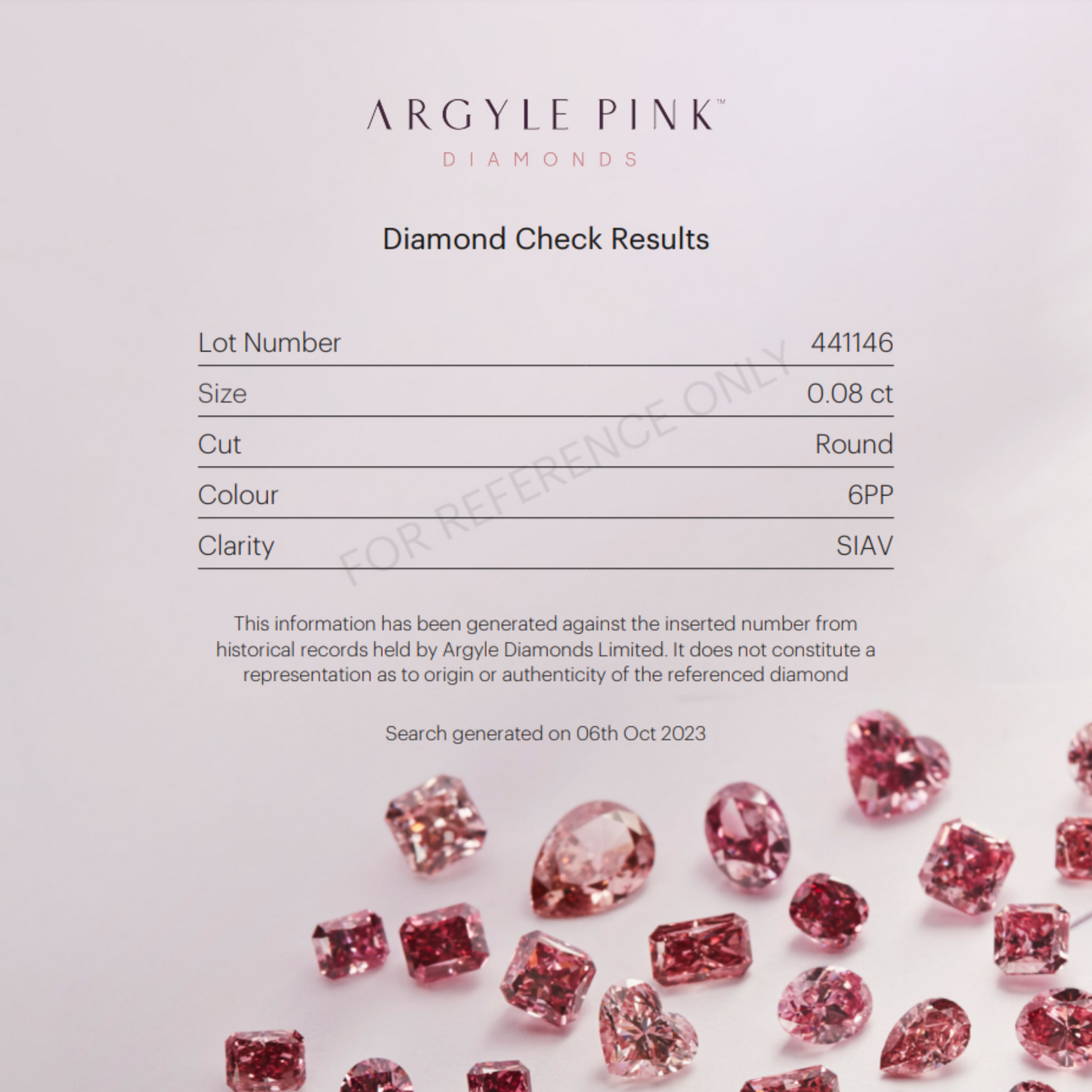6PP 0.08ct Certified Loose Pink Diamond From WA