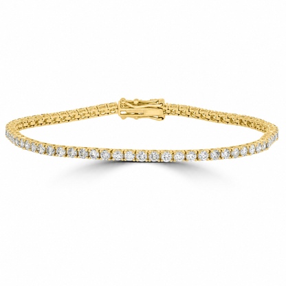 4ct Natural Diamond Tennis Bracelets, 18k Gold