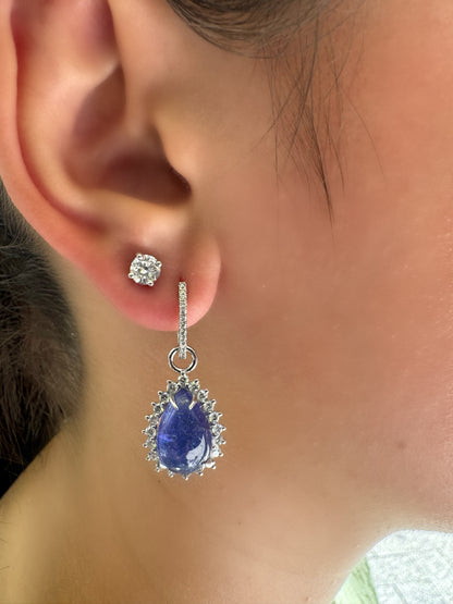 Tanzanite & Diamond Halo Drops