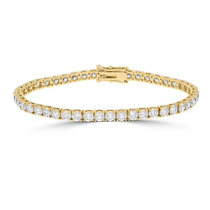 6ct Natural Diamond Tennis Bracelets, 18k Gold