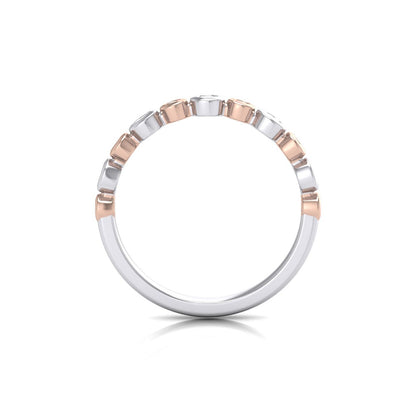 Pink & White Diamond Alternating Bezel Ring