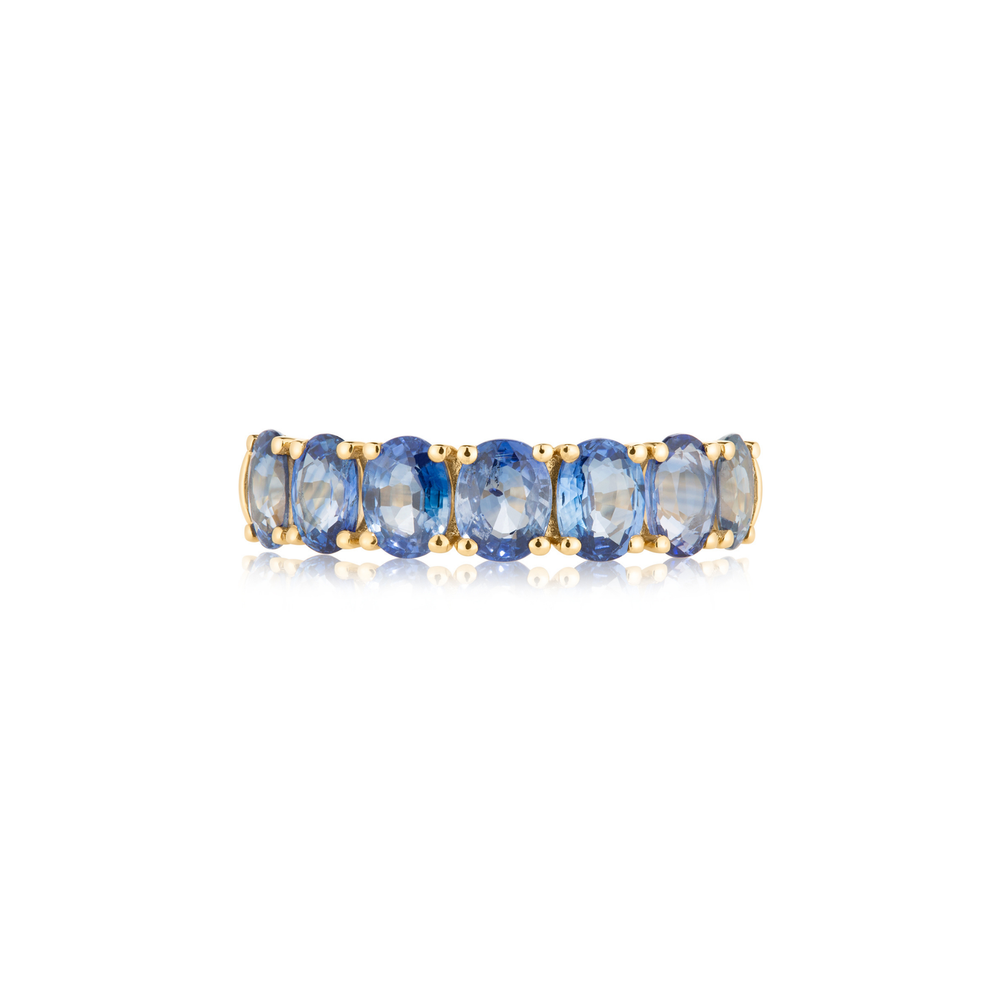 7 Stone Blue Sapphire Ring