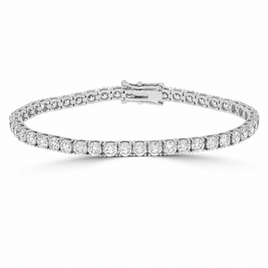 7ct Natural Diamond Tennis Bracelets, 18k Gold