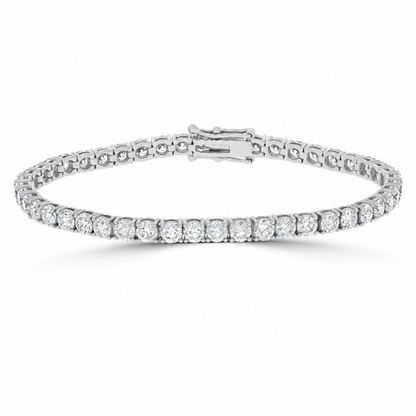 7ct Natural Diamond Tennis Bracelets, 18k Gold