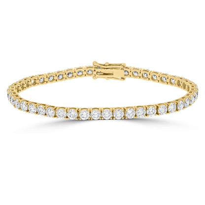 7ct Natural Diamond Tennis Bracelets, 18k Gold