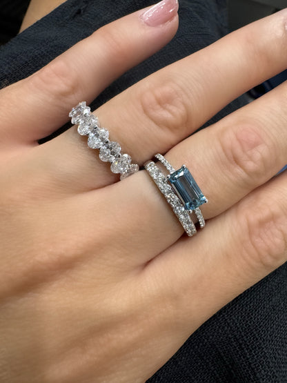 0.90ct Aqua & Diamond Ring