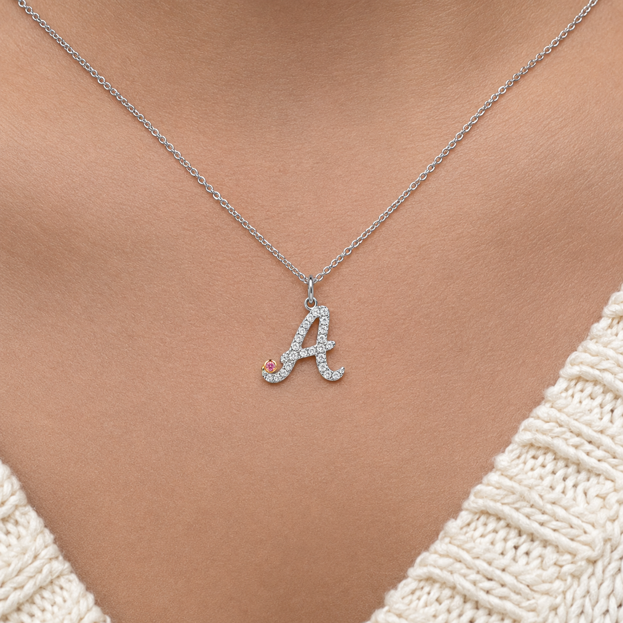 Initial Letter with Signature Pink Diamond