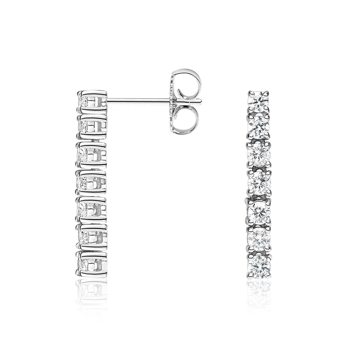 Diamond Tennis Drop Earrings
