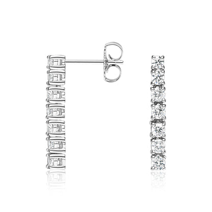 Diamond Tennis Drop Earrings