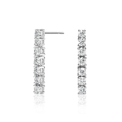 Diamond Tennis Drop Earrings