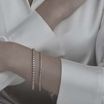 1.50ct Diamond Tennis Bracelet Bezel Set | 18ct White Gold