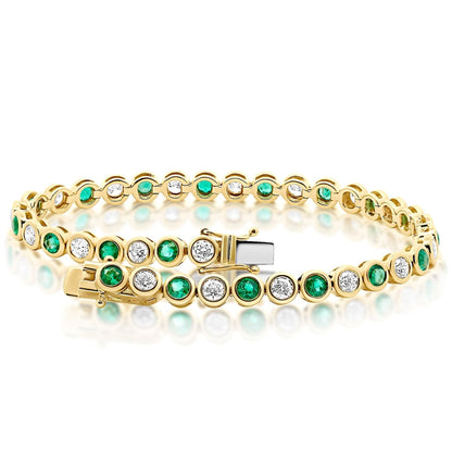 Muzo Emeralds and Diamond Bezel Bracelet