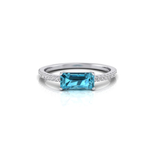 0.90ct Aqua & Diamond Ring