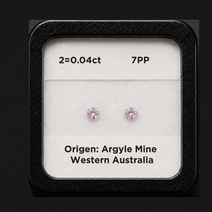 Round Argyle Pink Pair VS2 7PP, 0.04ct Total