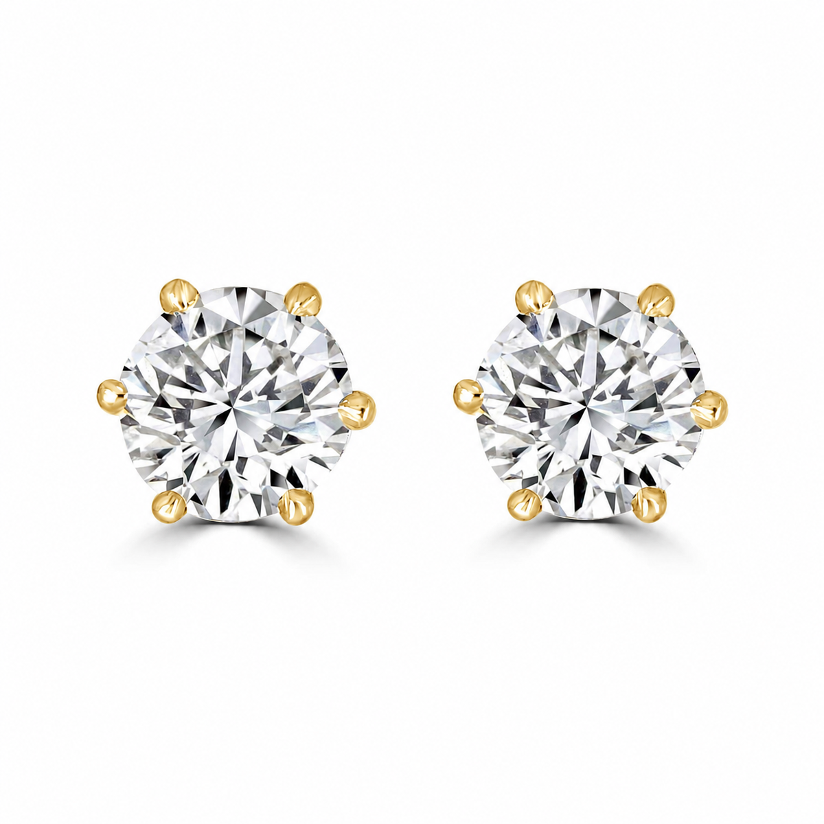 Timeless Diamond 1.40 tcw 6 Claw Earrings