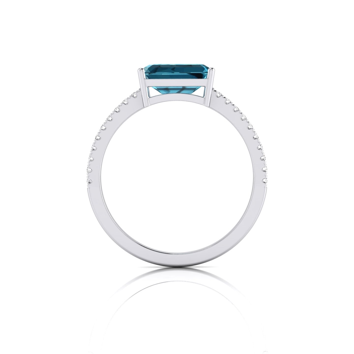 0.90ct Aqua & Diamond Ring