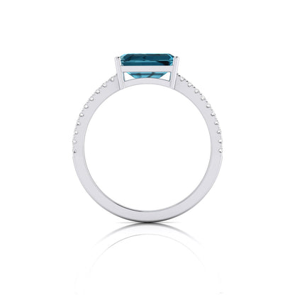 0.90ct Aqua & Diamond Ring