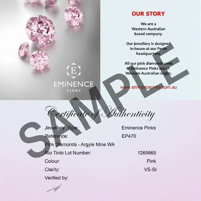 Paisley Diamond Stud Earrings with Pink Diamond Centre | 18ct Gold