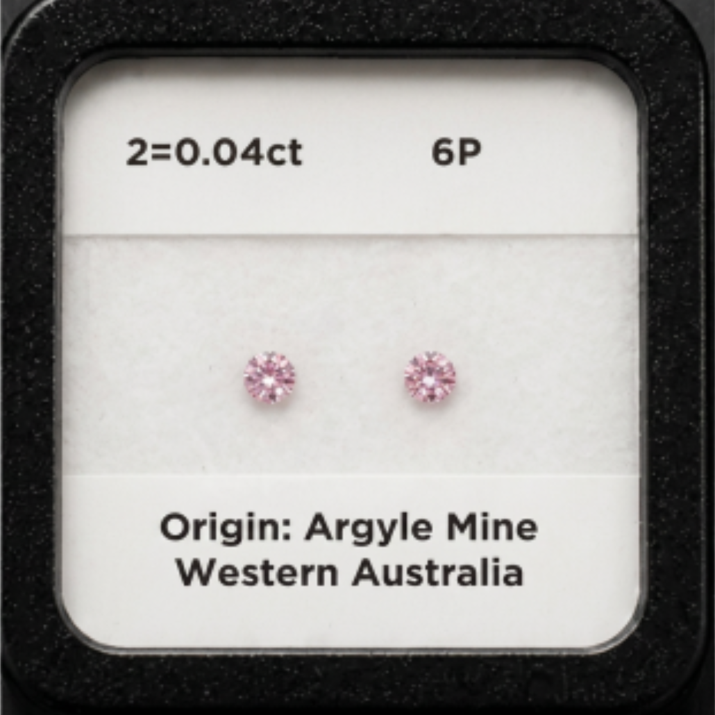 Round Argyle Pink Pair VS 6P, 0.04ct Total