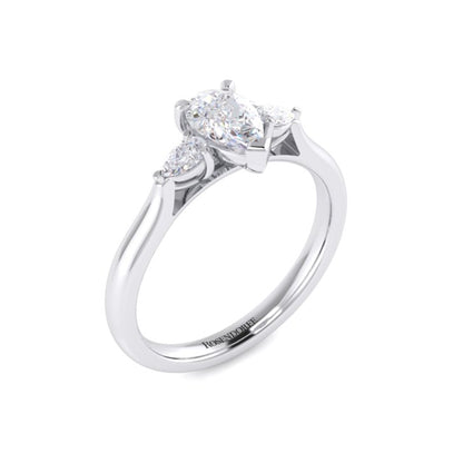 Emma Pear Diamond Trilogy Ring