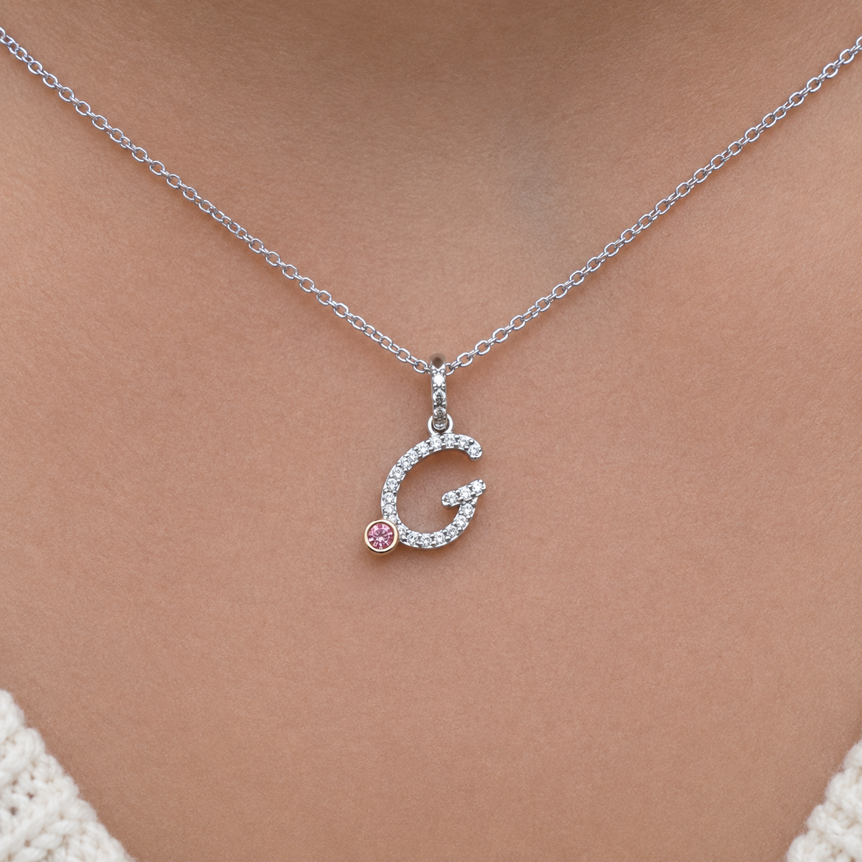 Initial Letter with Signature Pink Diamond