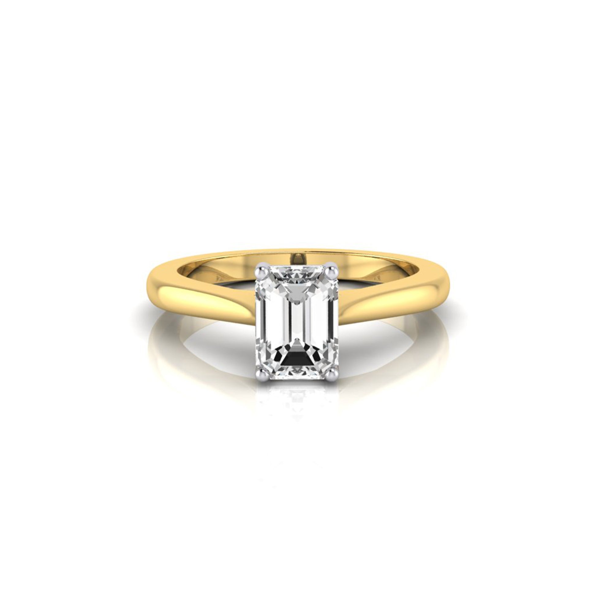 Grace Emerald Diamond Solitaire 4 Claw Ring
