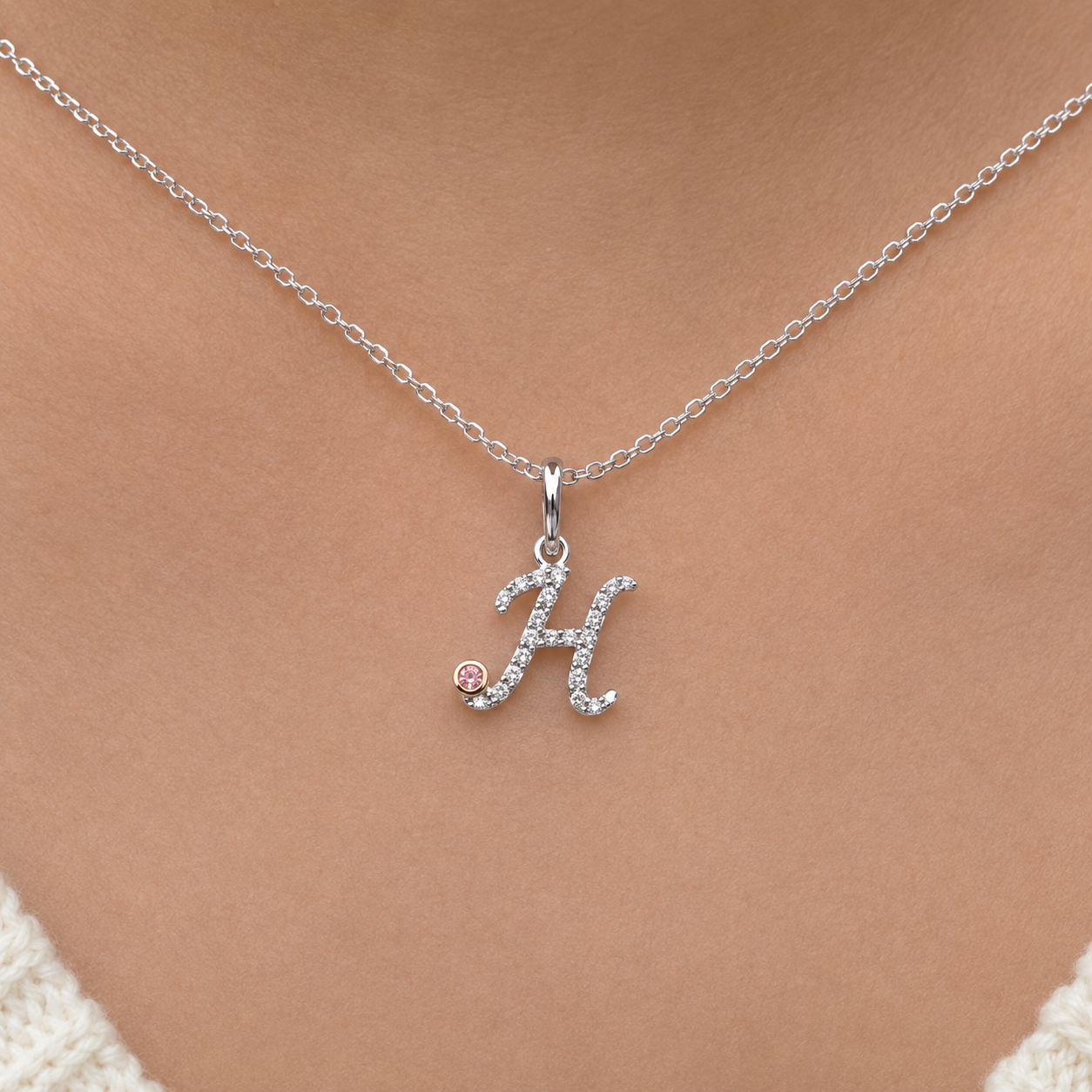 Initial Letter with Signature Pink Diamond