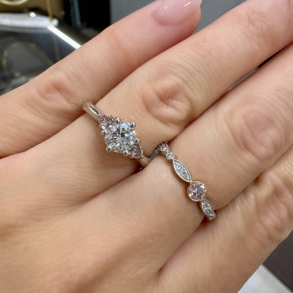 Heidi Pink & White Diamond Trilogy Ring