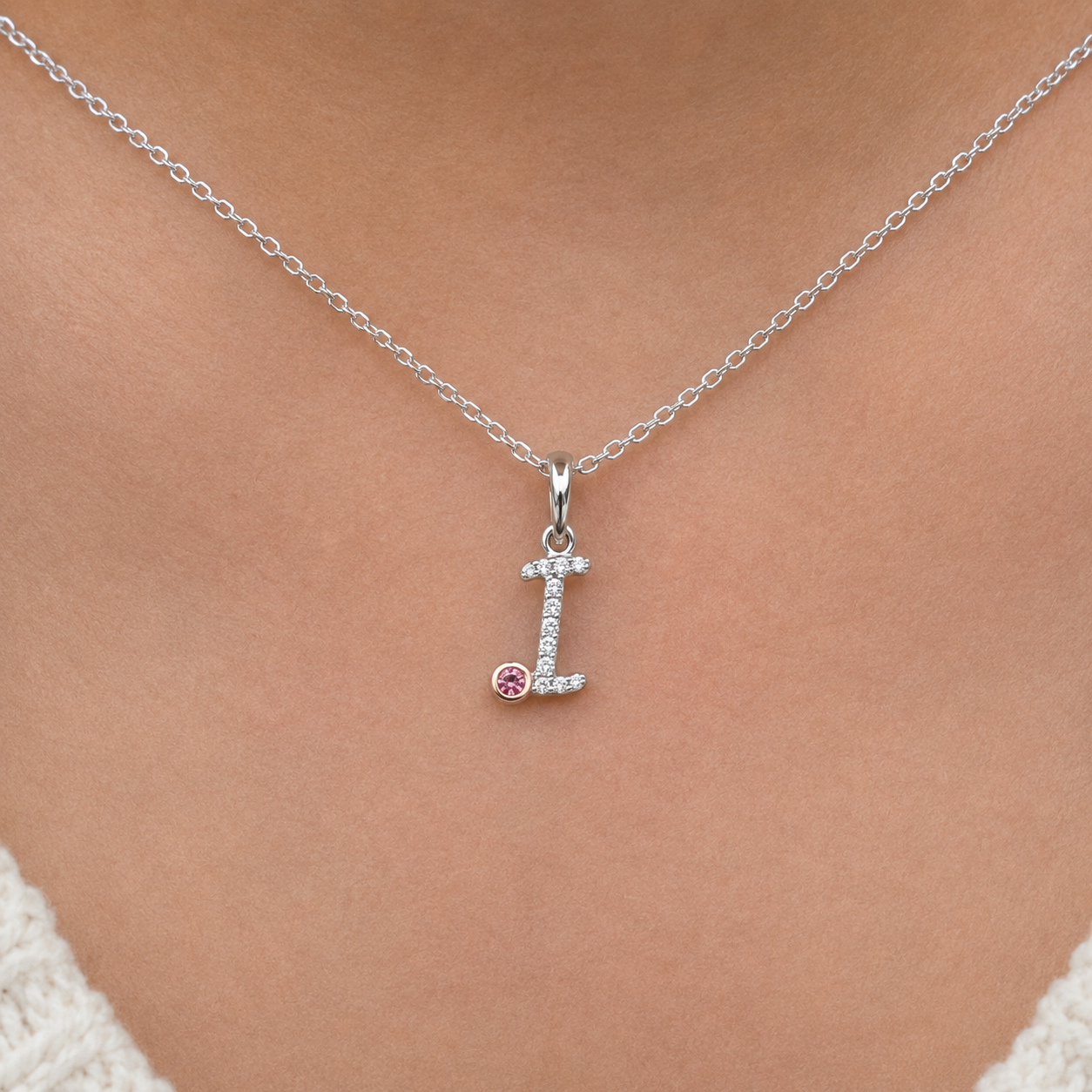 Initial Letter with Signature Pink Diamond