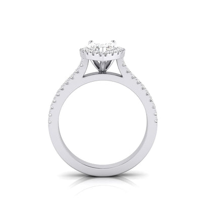 Audrey Pear Double Row Halo Ring