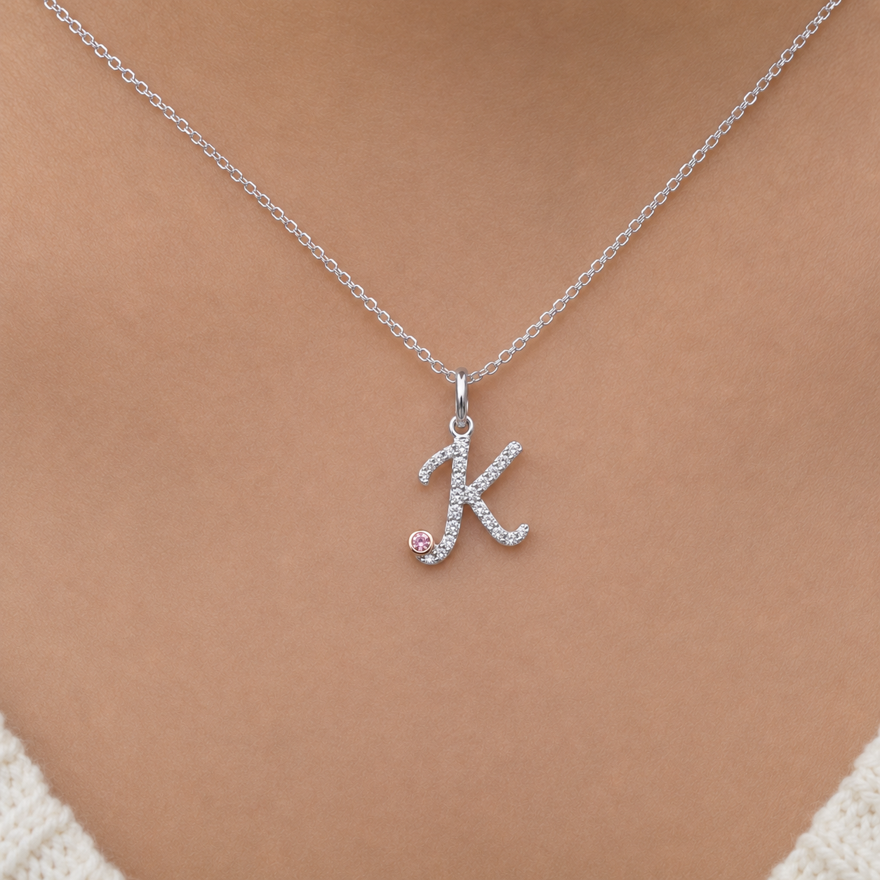 Initial Letter with Signature Pink Diamond