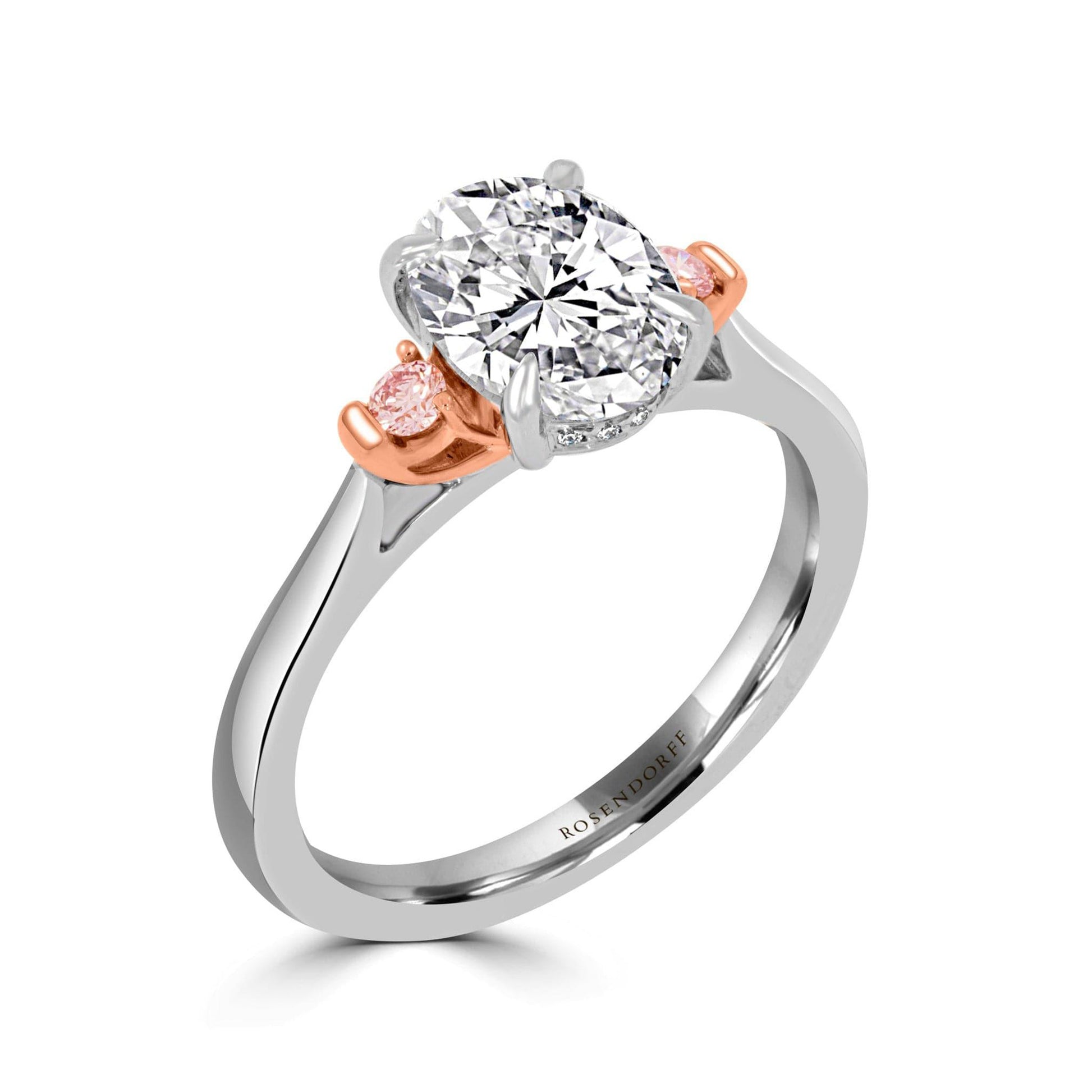 Kirsty Oval White & Pink Diamond Trilogy Ring