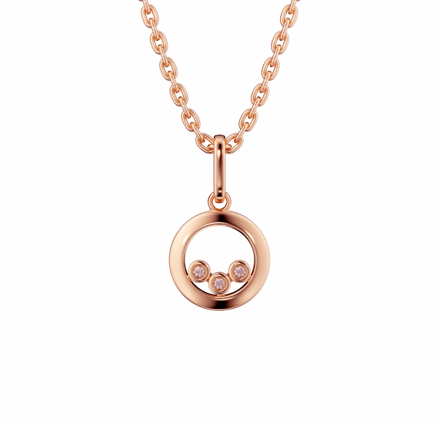 Circle of Life Pink Diamond Trio Pendant