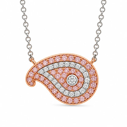 Paisley Pink Diamond Necklace | 18ct Rose & White Gold, Adjustable