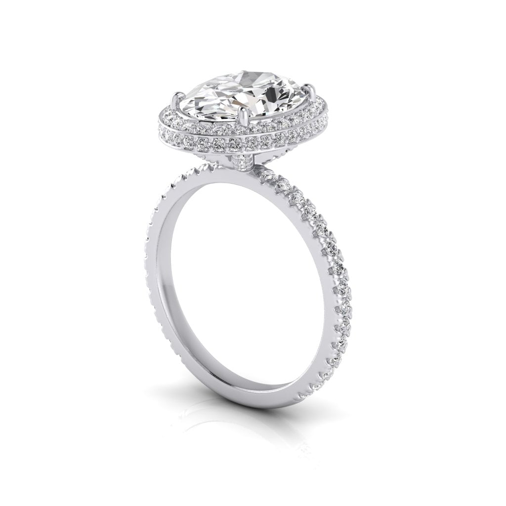 Carla Oval Diamond Halo Ring