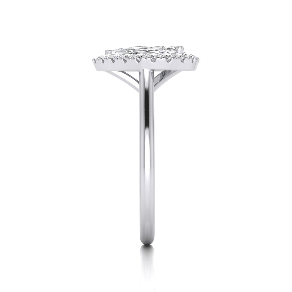 Sandra Pear Diamond Halo Ring