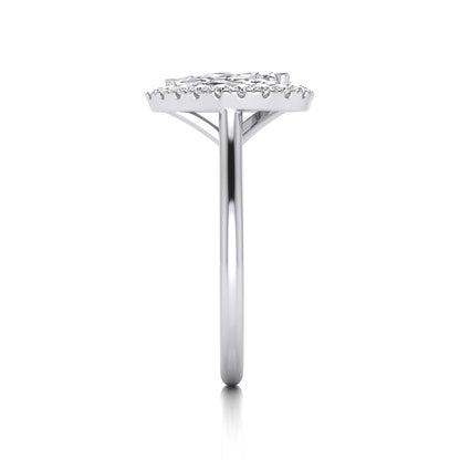 Sandra Pear Diamond Halo Ring