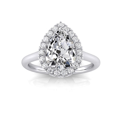 Sandra Pear Diamond Halo Ring