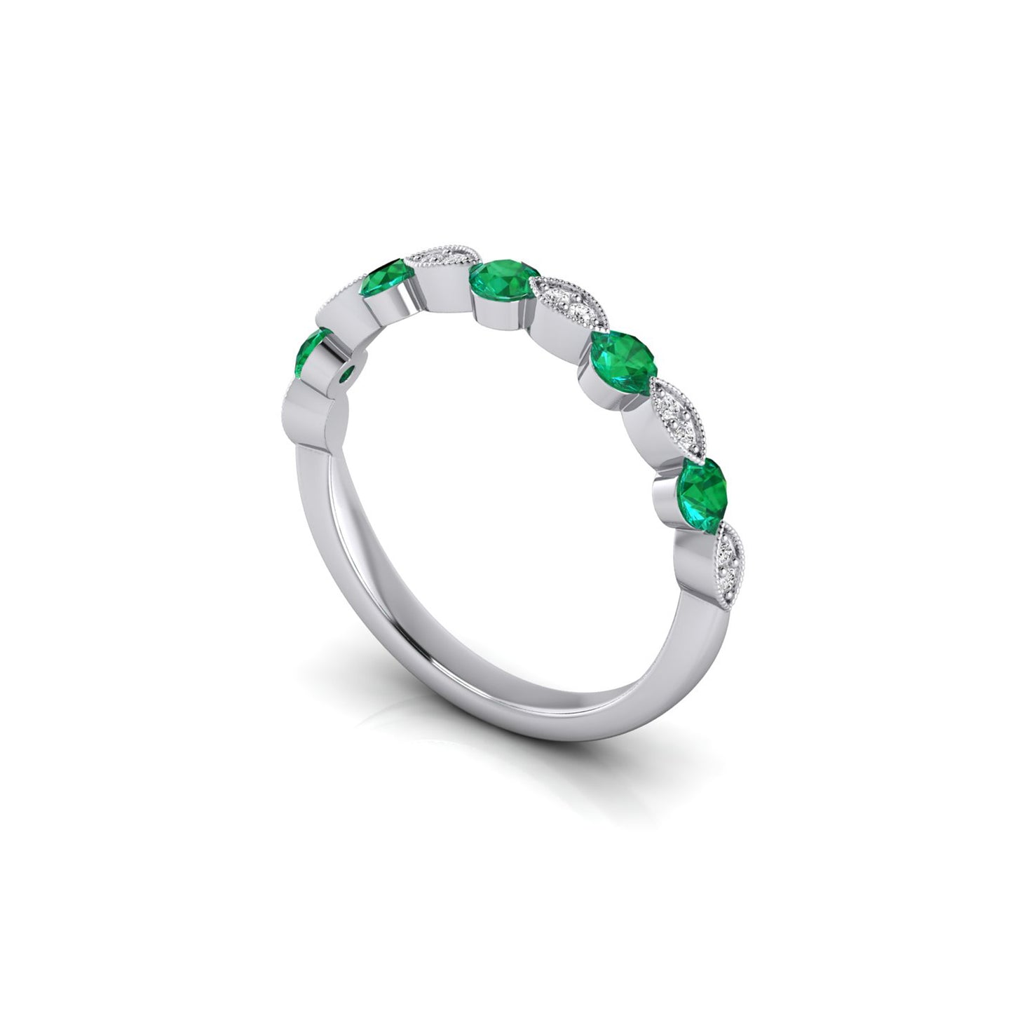 Fancy Emerald & Diamond Band