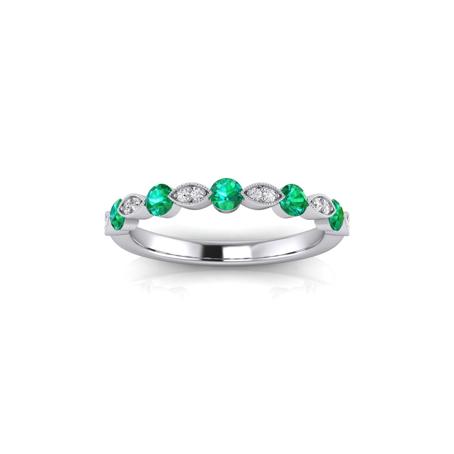 Fancy Emerald & Diamond Band